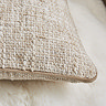 Isabella Textured slub natural cushion close up image 3
