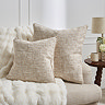 Isabella Textured slub natural cushion group sizes on settee image 4