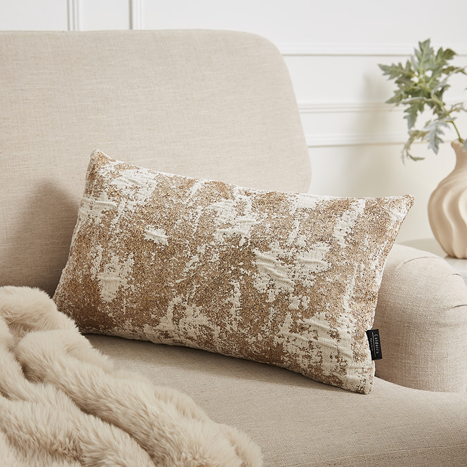 gold metallic cushion