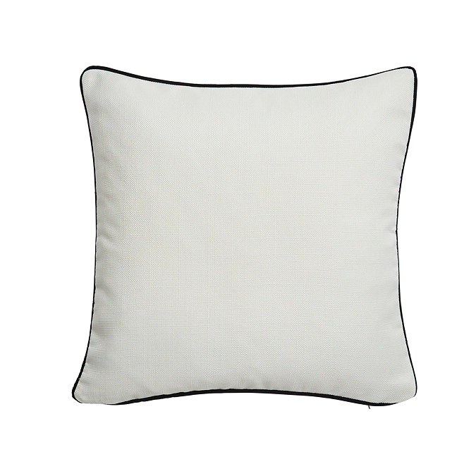Sofia piped black 43x43cm cushion front image 2