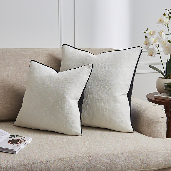 Sofia piped black 43x43cm cushion sizes image 5