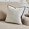 Sofia piped black 43x43cm cushion on settee image 1