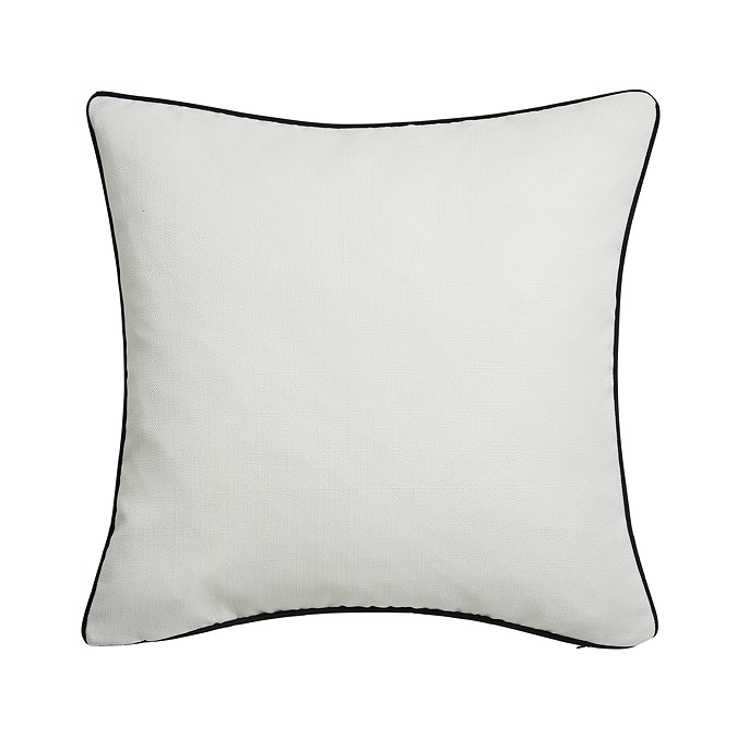 Sofia piped black cushion 55x55cm front image 2