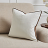 Sofia piped chocolate cushion on settee image 1
