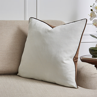 image of cream and chocolate piped cushion