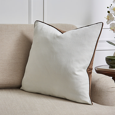 Sofia piped chocolate 55x55cm cushion in chocolate image 3