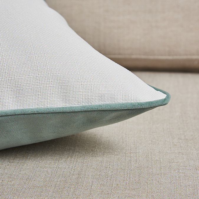 Sofia sage cushion 55x55cm close up image  4
