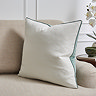 Sofia sage 55x55cm cushion in sage on settee image 1