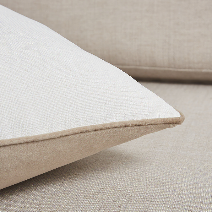 Sofia Piped taupe 43x43cm cushion close up 4