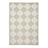 image cut out on white background of beige and white checkered rug