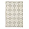 image cut out on white background of beige and white checkered rug