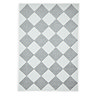 image cut out on white background of cream and grey diamond checkerboard rug