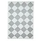 image cut out on white background of cream and grey diamond checkerboard rug