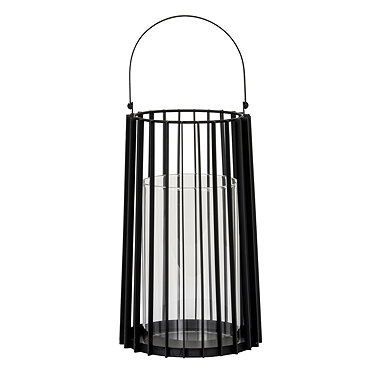 Lynk Large Lantern with handle and glass candle holder