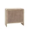 image cut out on white background of back of mango wood chest of drawers