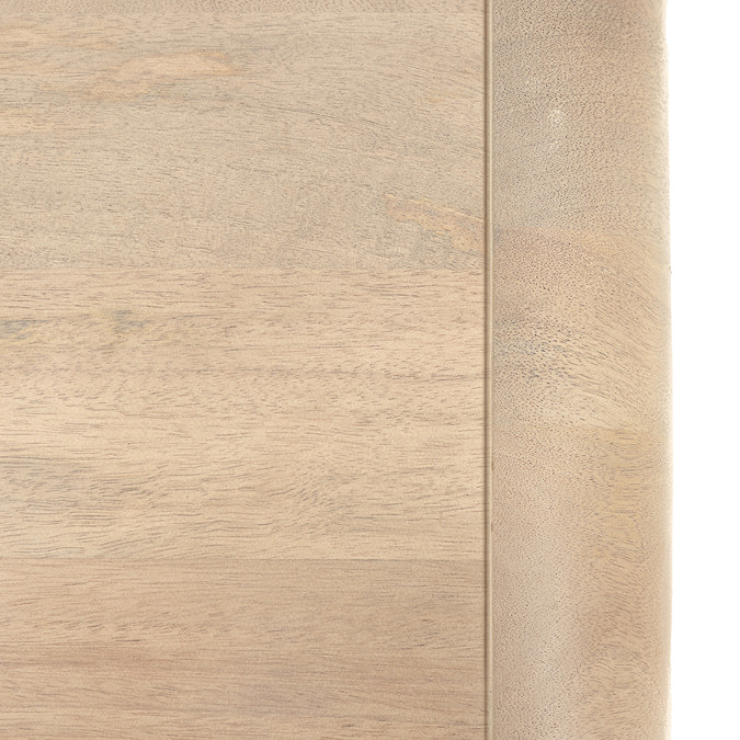 close up image of wood grain and colour of mango wood chest of drawers