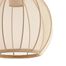 close up image cut out on white background of delicate shade of natural coloured pendant light