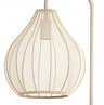 close up on flower-bud shaped shade of natural coloured floor lamp