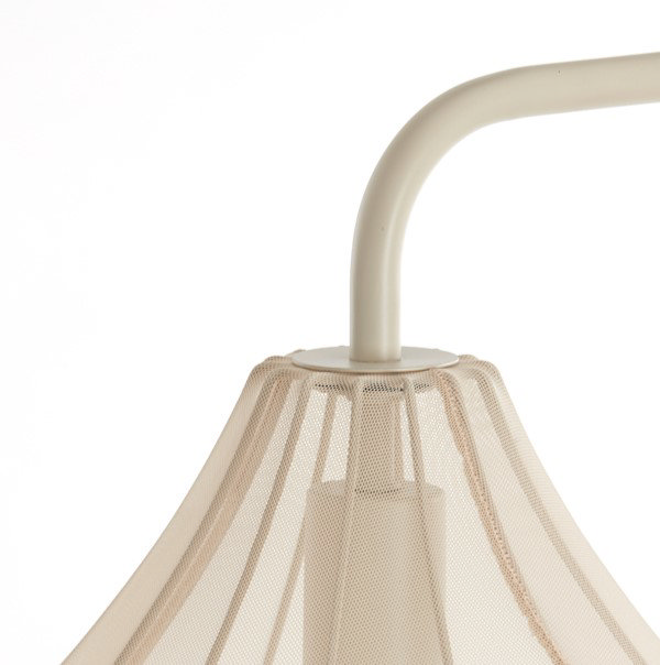 close up image of lamp shade, where body goes into flower-bud shade