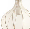 close up on sheer material of flower-bud shaped ceiling light shade