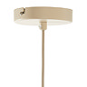 close up on cream light fixture of single hanging light