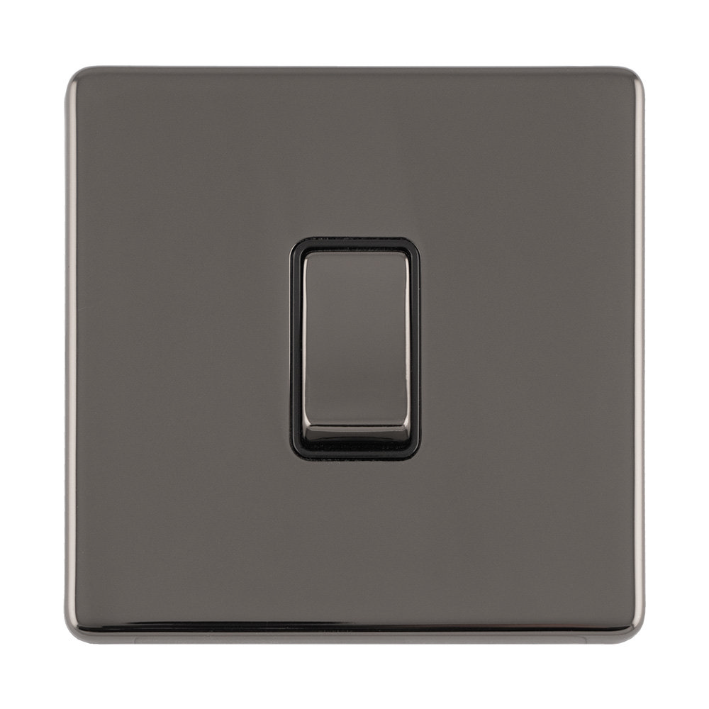 Lyss 10 Amp Screwless Light Switch - Black Nickel | MFI