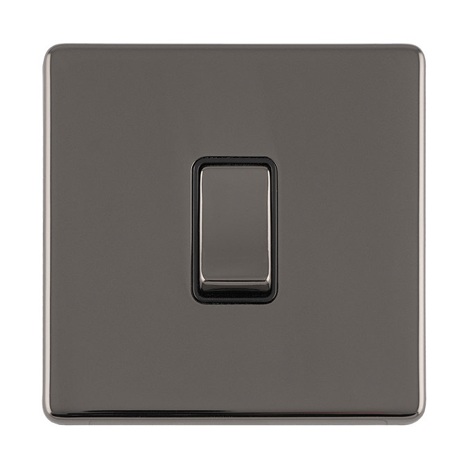 Black nickel single light switch cut out