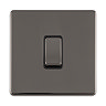 Black nickel single light switch cut out