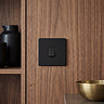 Matt Black Single Light Switch View 2