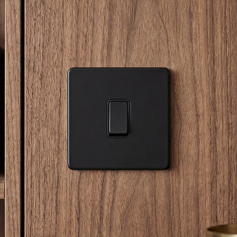 Matt Black Single Light Switch