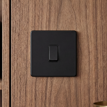 Matt Black Single Light Switch View 2