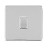 Single Light Switch Polished Chrome Cut Out