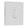 Polished Chrome single light switch side angle