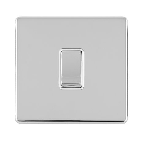 Polished Chrome single light switch cut out