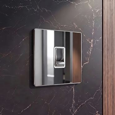 Single Light Switch Polished Chrome Cut Out