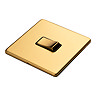 Satin brass single light switch flat