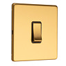 Satin brass single light switch side