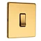 Satin brass single light switch side