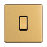 Satin brass single light switch cut out