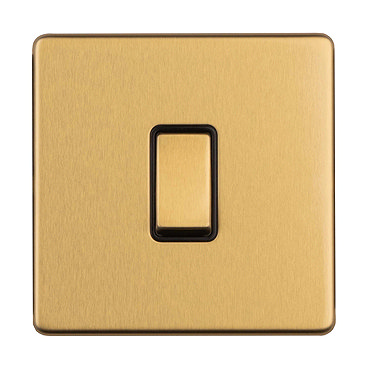 Satin brass single light switch side