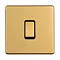 Satin brass single light switch cut out