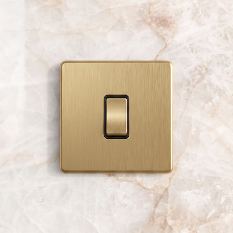 Single Light Switch Satin Brass Lifestyle