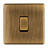 Antique brass 1 gang light switch cut out