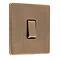 Antique brass single light switch side angle