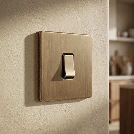 Antique brass 1 gang light switch lifestyle