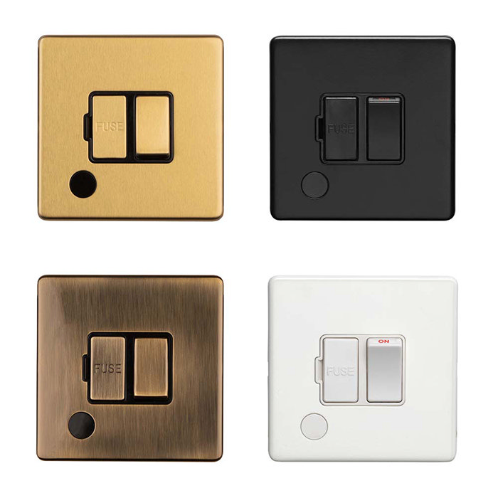 Black nickel switched fuse spur with flex output collection