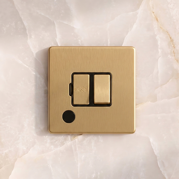 Switched Fuse Spur With Flex Satin Brass Cut Out