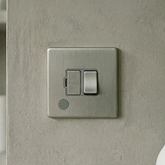 Switched Fuse Spur with Outlet in Stainless Steel