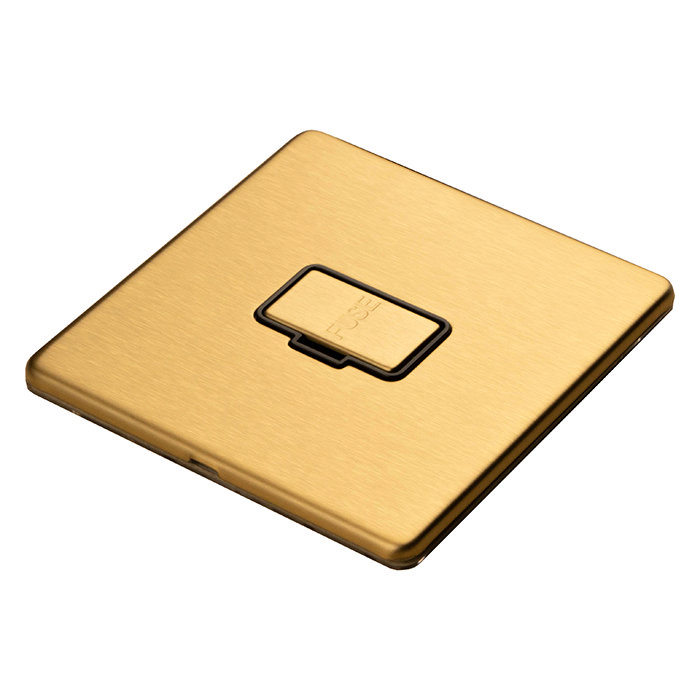 Satin brass unswitched fuse spur flat