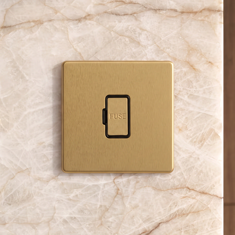 Unswitched Fuse Spur Satin Brass Lifestyle